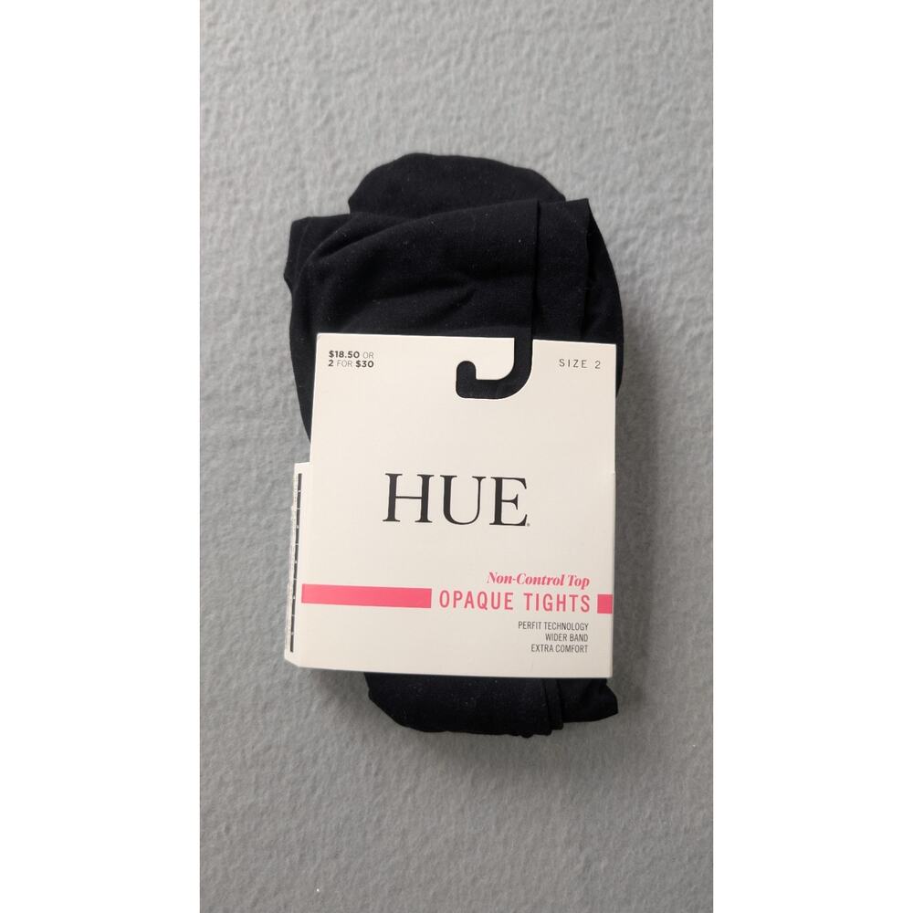 HUE Women's Non-Control Top Opaque Tights Black Size 2